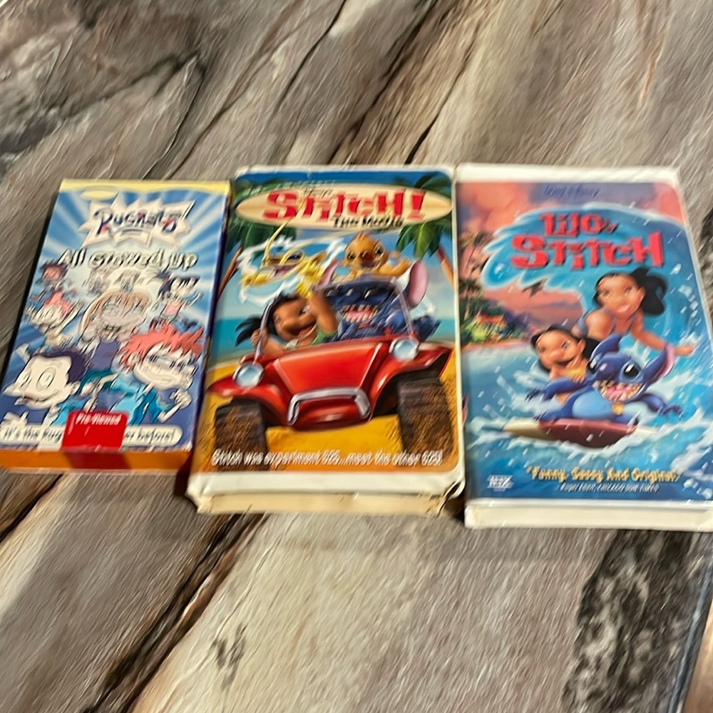 Three VHS movies Lilo and stitch Rugrats the stitch movie